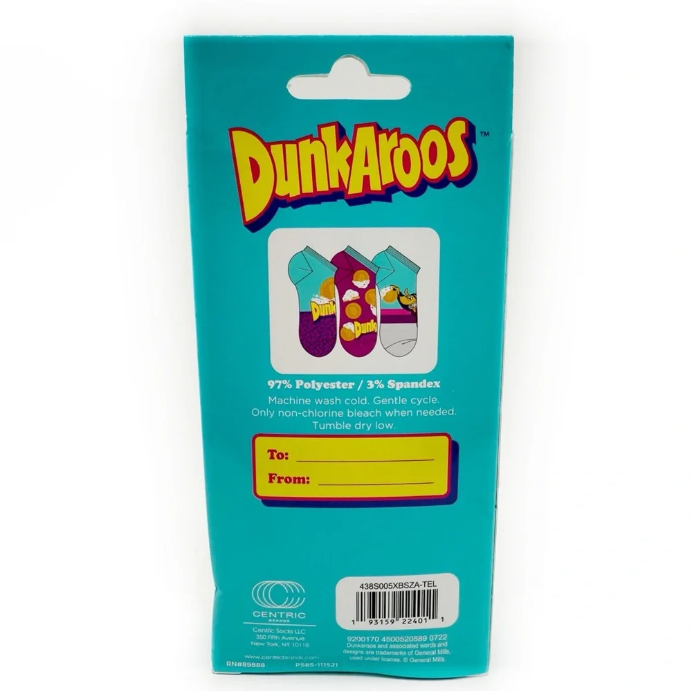 Dunkaroos Womens No Show Socks Retro 90s Snack Kangaroo Colorful Fun Gift Purple